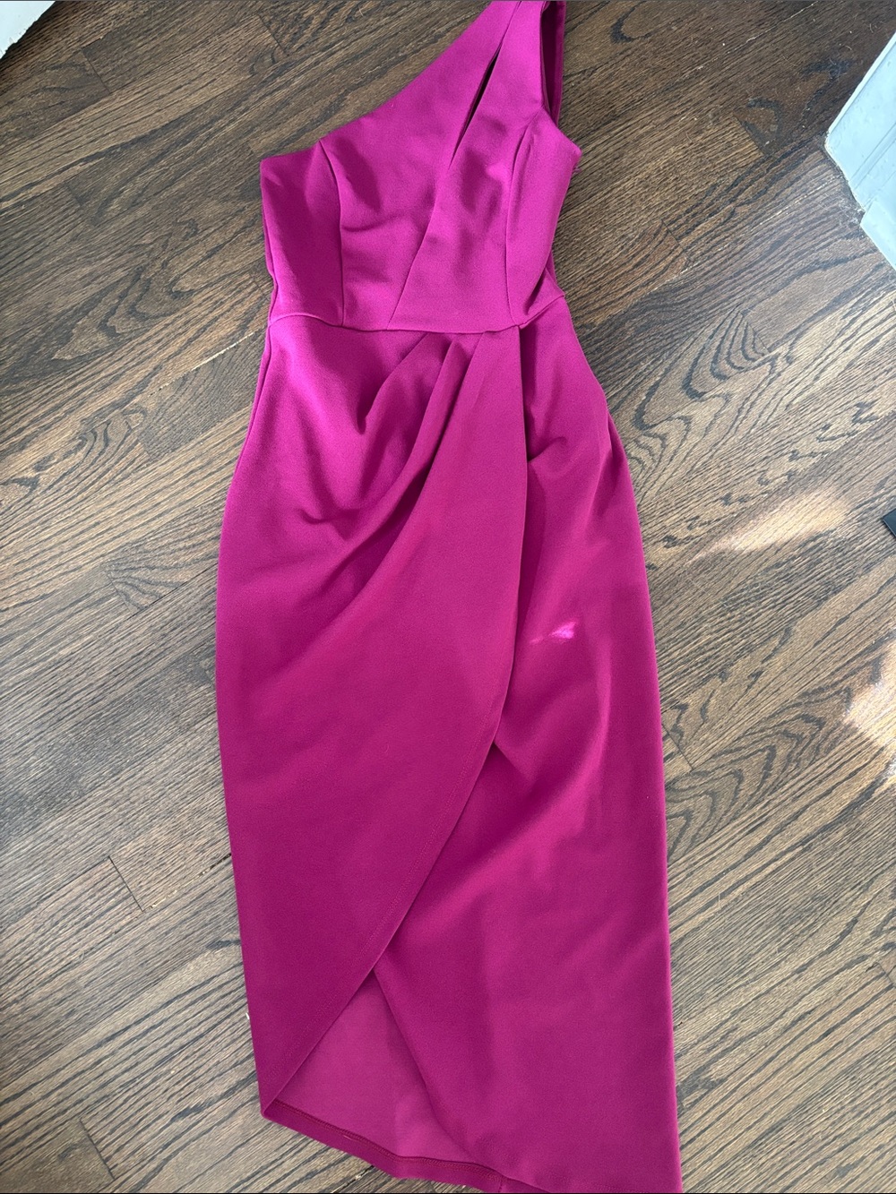 So Flirty Pink One-Shoulder Cutout Asymmetrical Dress